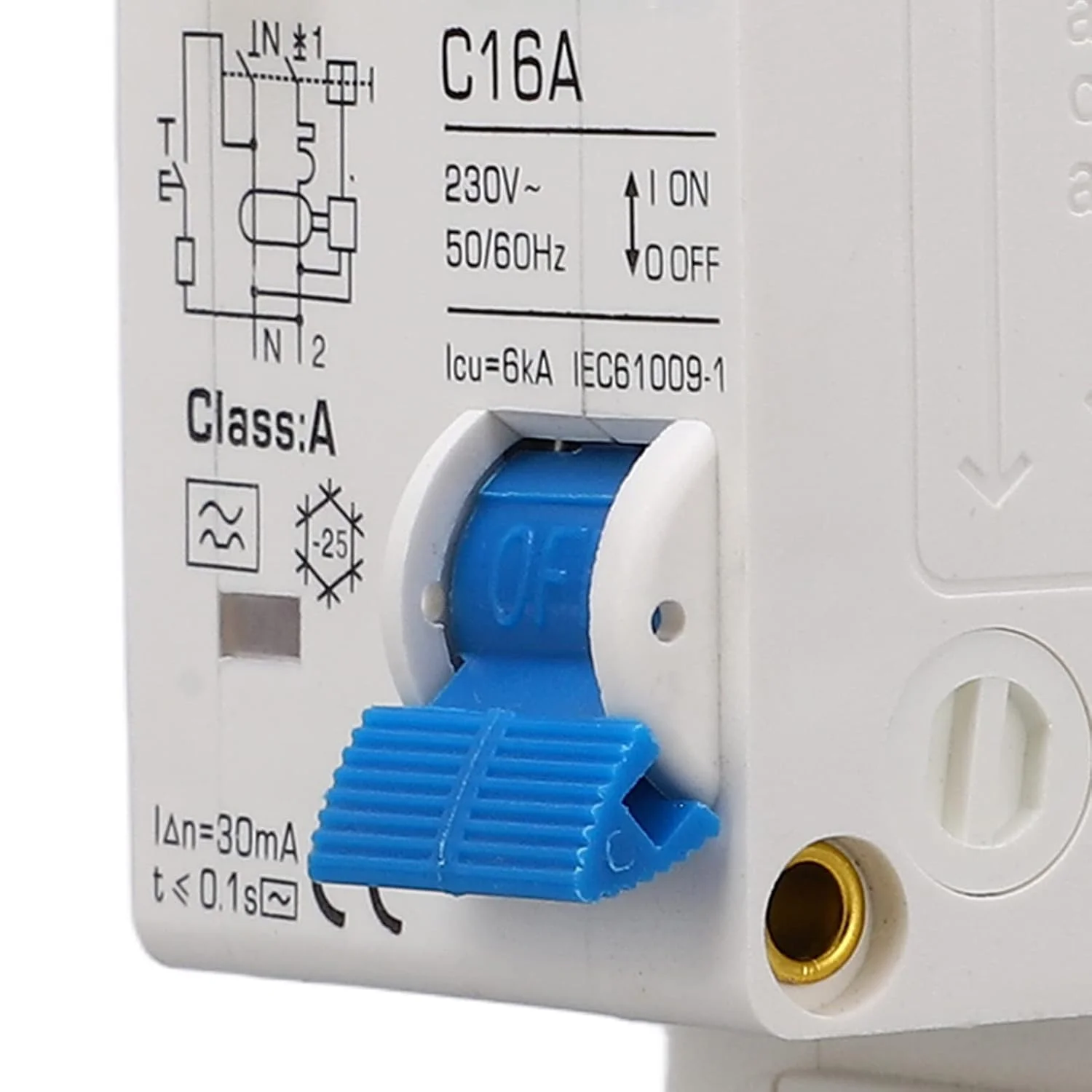 کلید مینیاتوری محافظ جان تیپ A مدل Jectse BYDB1L-63 16A 230V 16A 30mA، کلید قطع کننده نصب شده روی ریل DIN