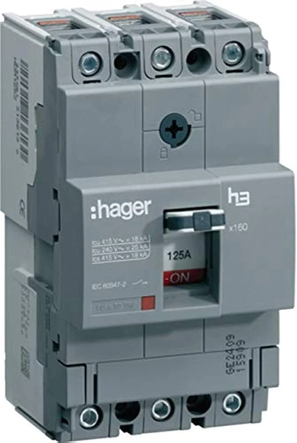 کلید اتوماتیک 125 آمپر سه پل 25KA هاگر مدل HHA125Z (x160-H3)
