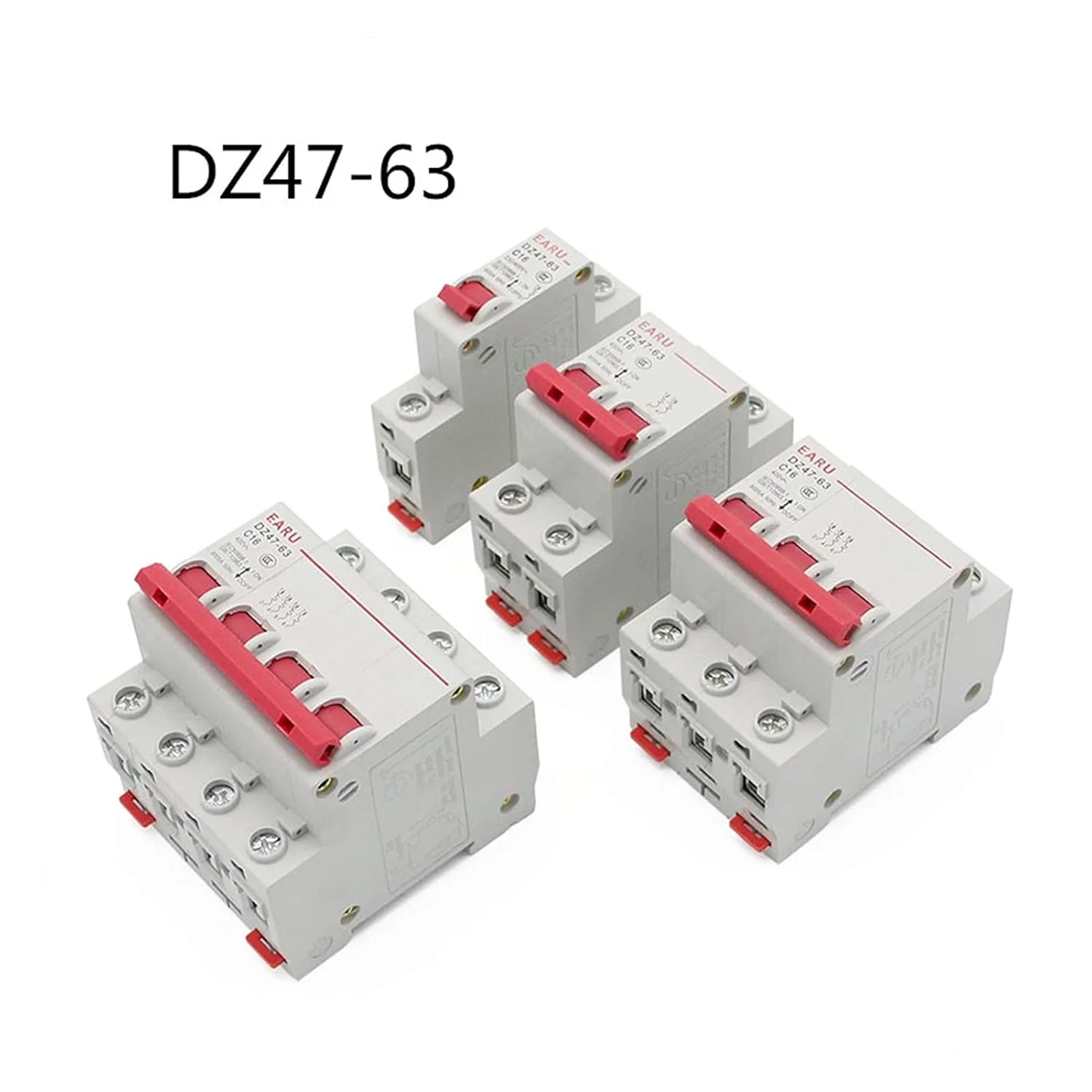 کلید مینیاتوری DZ47 1-4 پل 3A/6A/10A/16A/20A/32A/40A/50A/63A 400V نوع C، کلید مینیاتوری MCB با قابلیت نصب روی ریل DIN 35 میلیمتری و قدرت قطع 6KA، محافظ نشتی زمین (رنگ: 10 آمپر، سایز: 4) کلید مینیاتوری DZ47 1-4 پل 3A/6A/10A/16A/20A/32A/40A/50A/63A 400V نوع C، کلید مینیاتوری MCB با قابلیت نصب روی ریل DIN 35 میلیمتری و قدرت قطع 6KA، محافظ نشتی زمین (رنگ: 10 آمپر، سایز: 4)