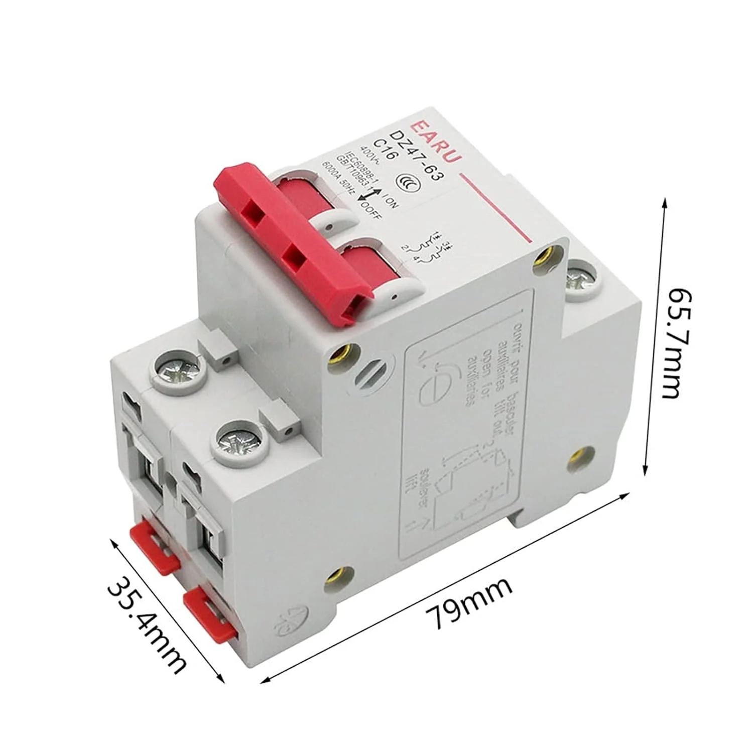 کلید مینیاتوری DZ47 1-4 پل 3A/6A/10A/16A/20A/32A/40A/50A/63A 400V نوع C، کلید مینیاتوری MCB با قابلیت نصب روی ریل DIN 35 میلیمتری و قدرت قطع 6KA، محافظ نشتی زمین (رنگ: 10 آمپر، سایز: 4) کلید مینیاتوری DZ47 1-4 پل 3A/6A/10A/16A/20A/32A/40A/50A/63A 400V نوع C، کلید مینیاتوری MCB با قابلیت نصب روی ریل DIN 35 میلیمتری و قدرت قطع 6KA، محافظ نشتی زمین (رنگ: 10 آمپر، سایز: 4)