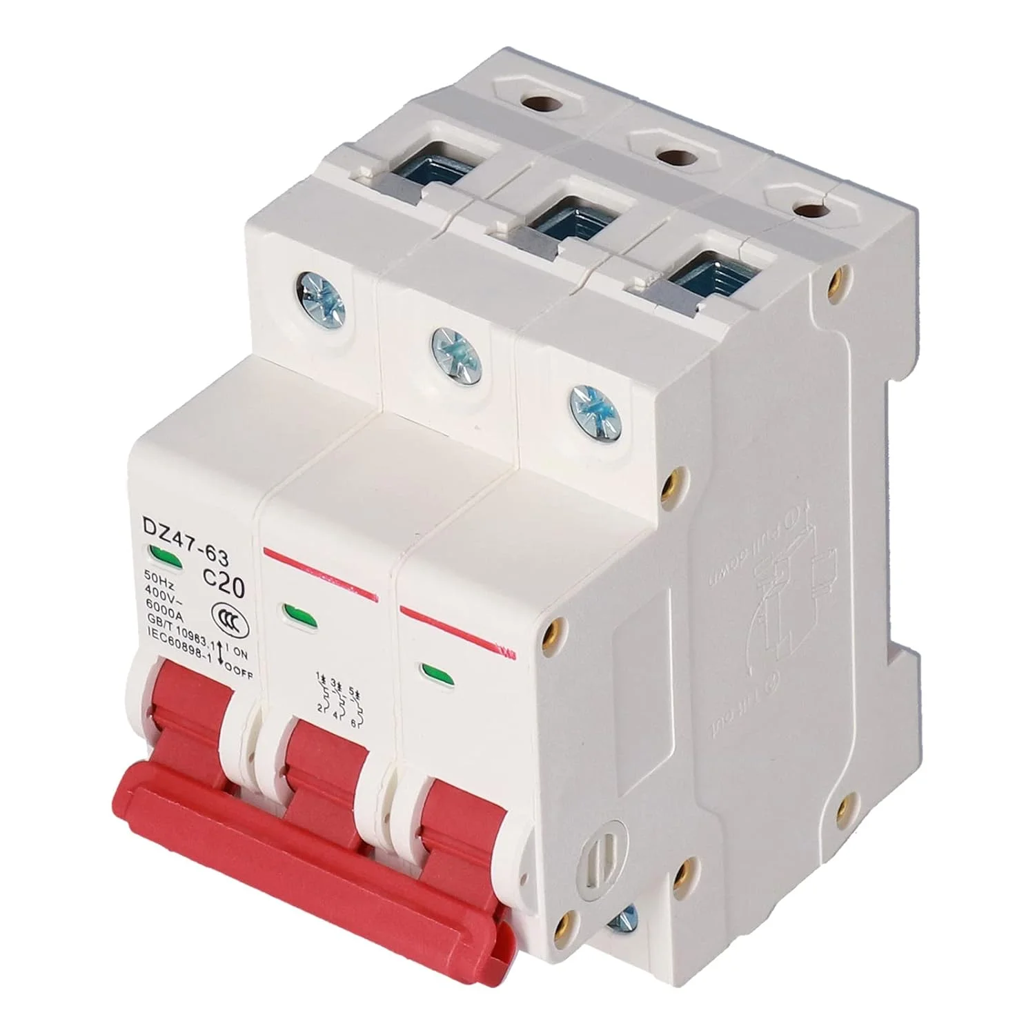 کلید مینیاتوری تیهبیان، نصب روی ریل DIN، پوشش PC، کلید خانگی AC 400V 3P DZ47-63 با محافظت های چندگانه مدار (20 آمپر) کلید مینیاتوری تیهبیان، نصب روی ریل DIN، پوشش PC، کلید خانگی AC 400V 3P DZ47-63 با محافظت های چندگانه مدار (20 آمپر)