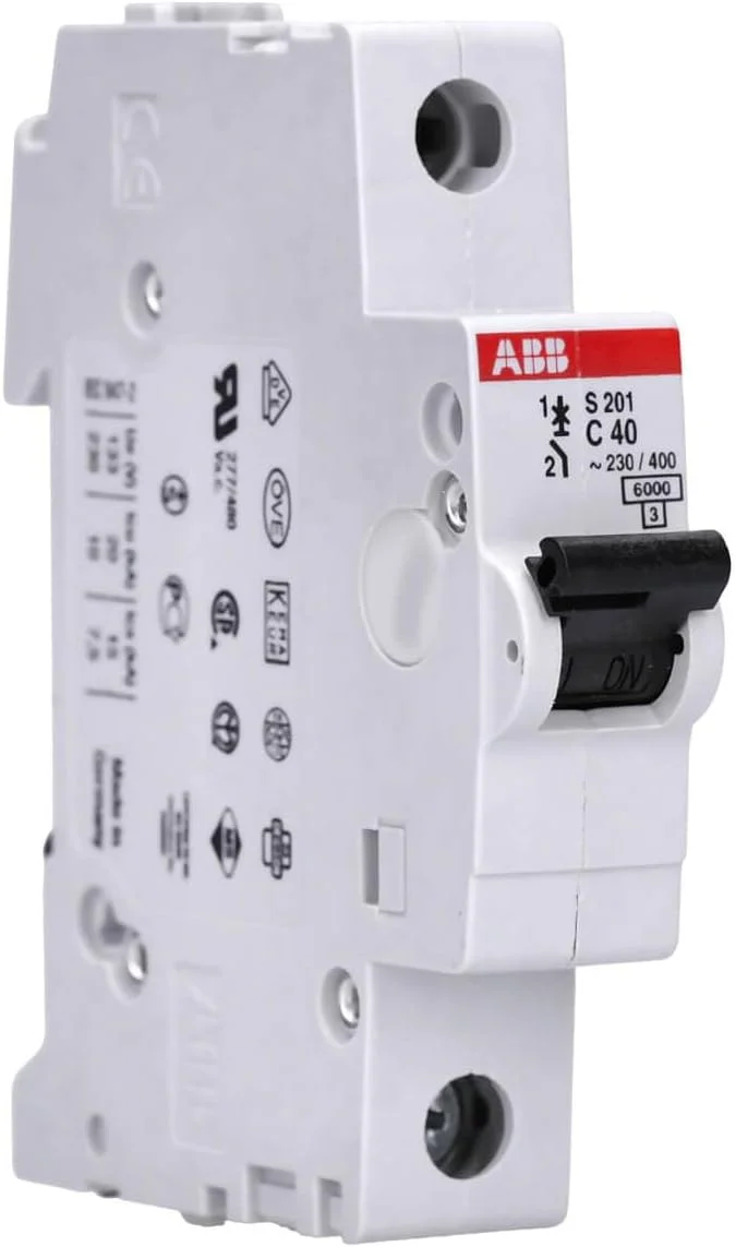 فیوز مینیاتوری تک پل 40 آمپر ABB 2CDS251001R0404 System Pro M Compact، نوع C، ابعاد 88 میلی متر ارتفاع x 17.5 میلی متر عرض x 69 میلی متر عمق