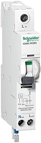 کلید محافظ جان اشنایدر الکتریک iC60H - 1P + N - منحنی C - 16 آمپر - 100 میلی آمپر - 240 ولت، A9D15816