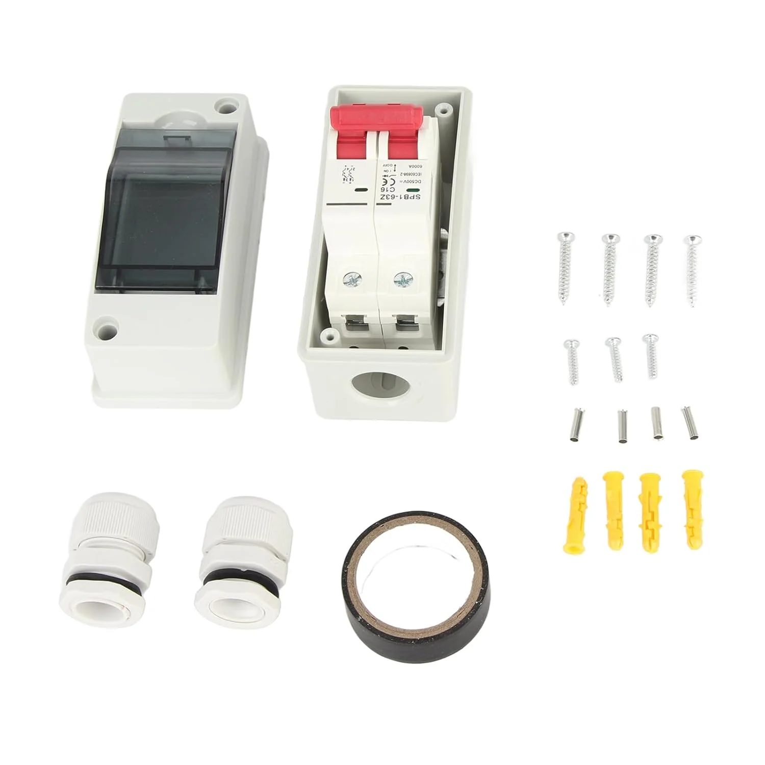 کلید قطع کننده خورشیدی فتوولتائیک NDNCZDHC 500V، ضد آب IP65، ایزولاتور فتوولتائیک، قطع کننده مدار مینیاتوری DC برای سیستم های تولید برق خورشیدی فتوولتائیک (16 آمپر)