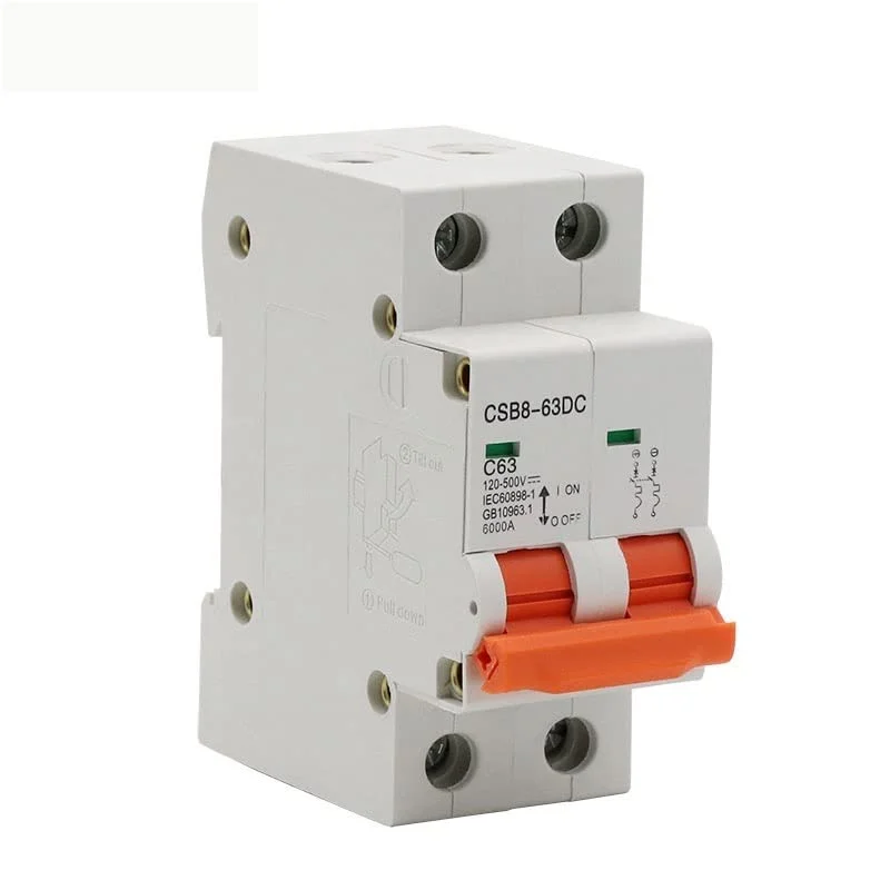 قطع کننده مدار 2P DC 500V خورشیدی مینیاتوری MCB فیوز جریان مستقیم سیستم PV انرژی خورشیدی 1/3/6/10/16/20/25/32/40/50/63A محافظ نشت زمین (سایز: 3A)