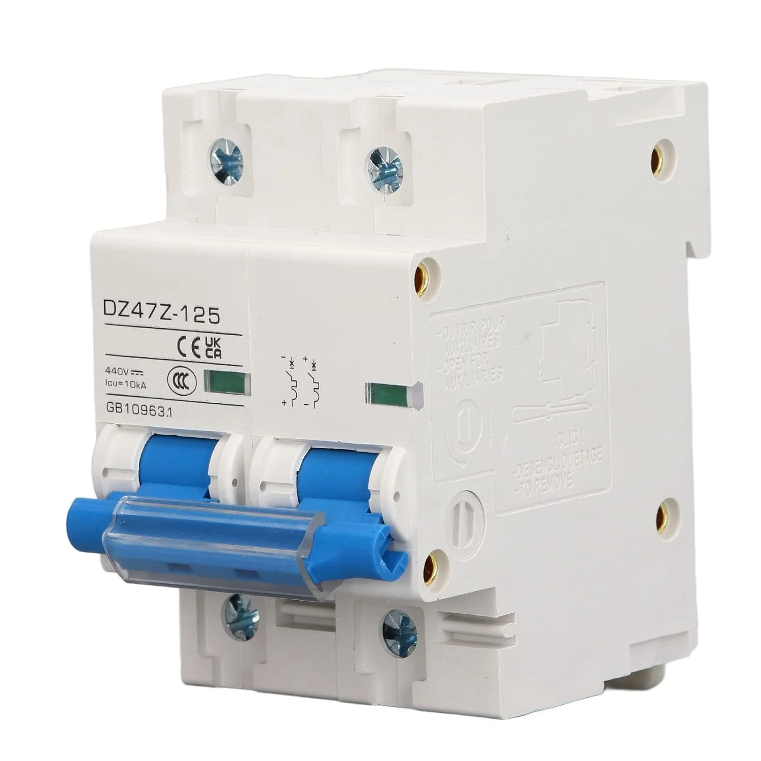 کلید مینیاتوری DC مینگژه، کلید 2 پل جریان بالا برای سیستم خورشیدی فتوولتائیک DC440V (D125) کلید مینیاتوری DC مینگژه، کلید 2 پل جریان بالا برای سیستم خورشیدی فتوولتائیک DC440V (D125)