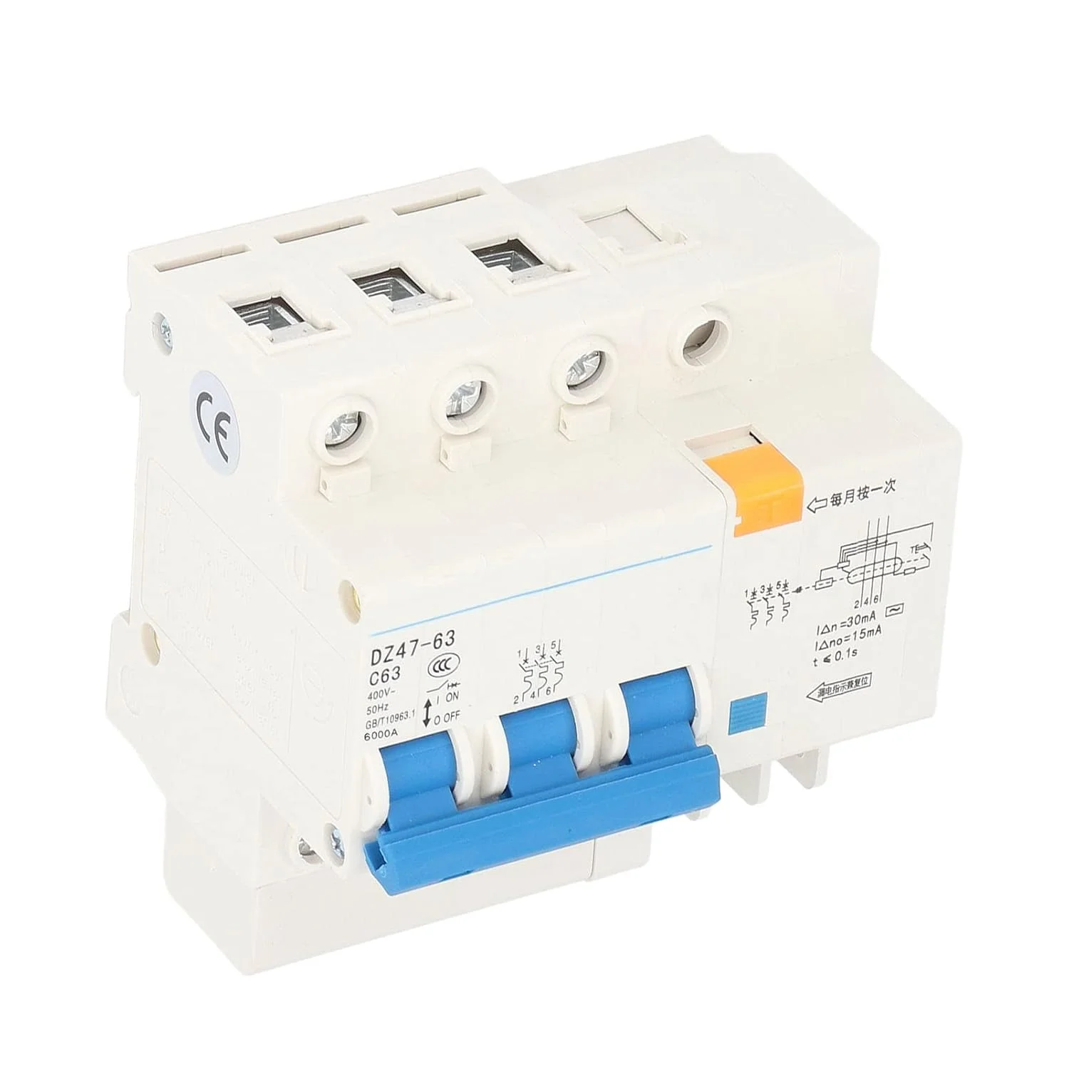 کلید مینیاتوری ShoFbi، کلید محافظت از خطای زمین AC 400V 63A مقاوم در برابر ضربه عملکرد ایمن برای تجهیزات شبکه محافظ نشتی زمین کلید مینیاتوری ShoFbi، کلید محافظت از خطای زمین AC 400V 63A مقاوم در برابر ضربه عملکرد ایمن برای تجهیزات شبکه محافظ نشتی زمین