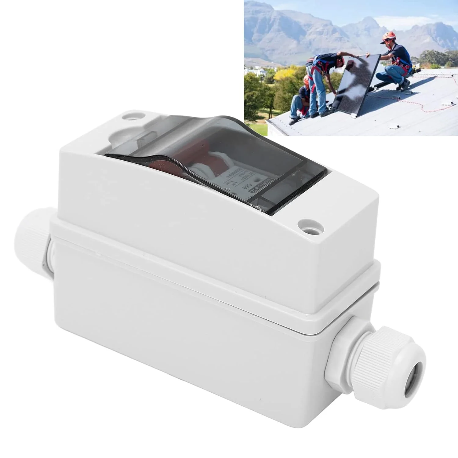 کلید قطع کننده DC عمومی، قطع کننده مدار DC محفظه Pa66 ظرفیت شکست 6000A IP65 2P برای سیستم تولید برق کلید قطع کننده DC عمومی، قطع کننده مدار DC محفظه Pa66 ظرفیت شکست 6000A IP65 2P برای سیستم تولید برق