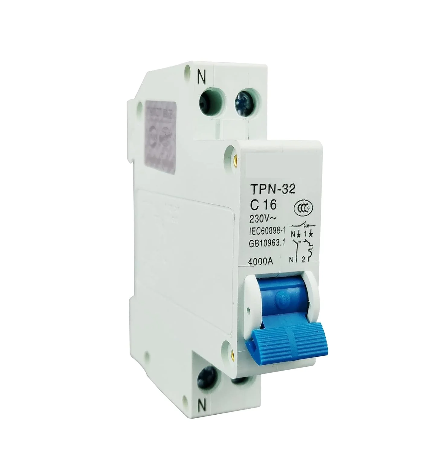 کلید مینیاتوری TPN 1P+N محافظ نشتی جریان MCB 10A,16A,20A,25A,32A (سایز : TPN 6A)