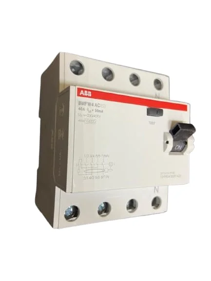 کلید محافظ جان 4 پل فرمولا BW | 40 آمپر، 30 میلی آمپر، نوع AC | BMFW400/AC30 | مطابق با IEC 61008 | حفاظت از نشتی جریان برای کاربردهای مسکونی و صنعتی کلید محافظ جان 4 پل فرمولا BW | 40 آمپر، 30 میلی آمپر، نوع AC | BMFW400/AC30 | مطابق با IEC 61008 | حفاظت از نشتی جریان برای کاربردهای مسکونی و صنعتی