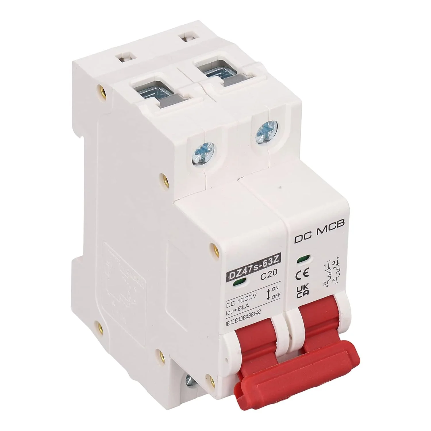 قطع کننده مدار مینیاتوری Eujgoov 20A DC1000V - جداسازی سریع برای تاسیسات توزیع برق
