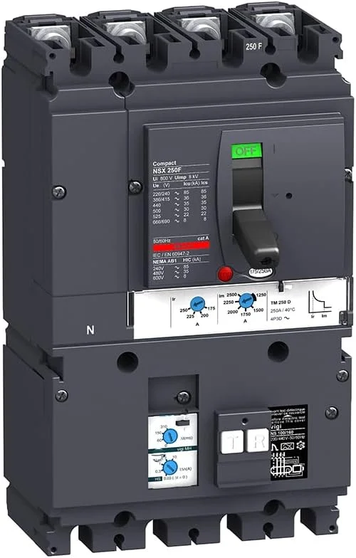 کلید اتوماتیک LV431943 MCCB Vigi MH NSX250F TMD 125A 4p3d 36kA (4-125 آمپر)