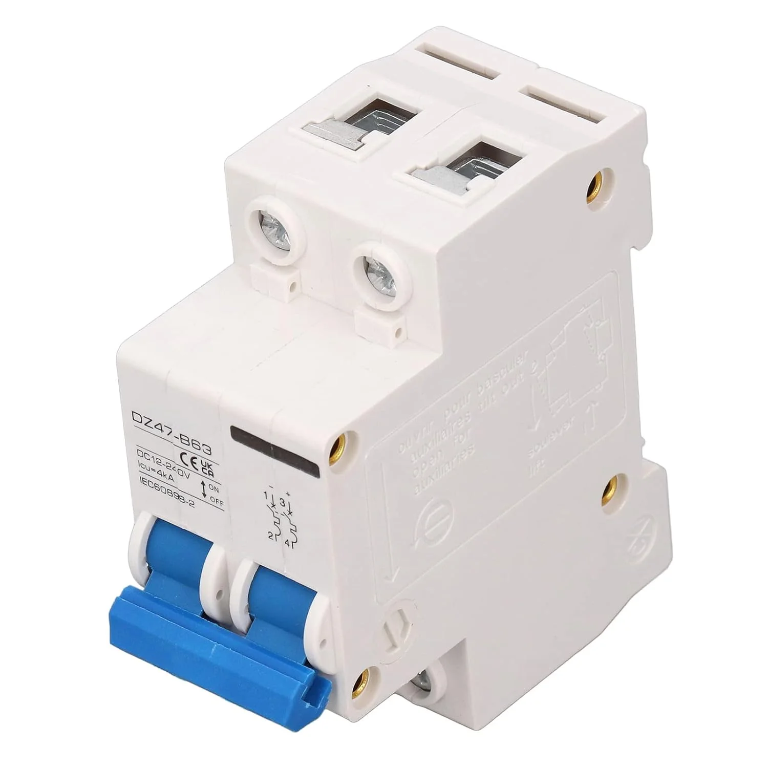 قطع کننده مدار DC فوتوولتائیک 2P با حساسیت بالا، سوئیچ اضافه بار DC12-240V 4KA برای سیستم های قدرت (32A)