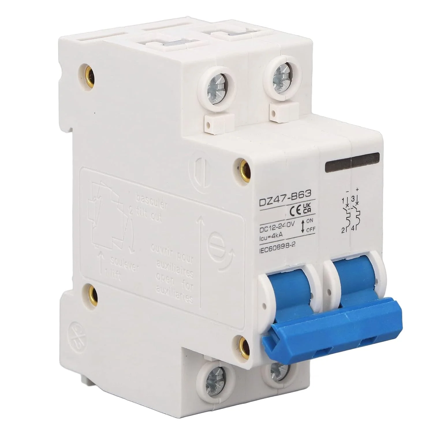 قطع کننده مدار DC فوتوولتائیک 2P با حساسیت بالا، سوئیچ اضافه بار DC12-240V 4KA برای سیستم های قدرت (32A) قطع کننده مدار DC فوتوولتائیک 2P با حساسیت بالا، سوئیچ اضافه بار DC12-240V 4KA برای سیستم های قدرت (32A)