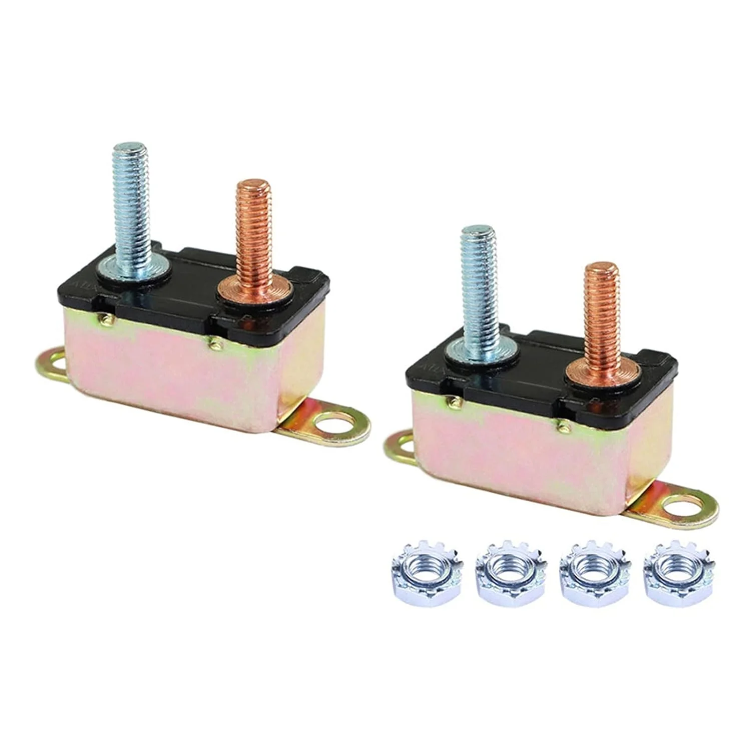 قطع کننده مدار ShoFbi، 2 عدد قطع کننده مدار با تنظیم مجدد خودکار 50 آمپر DC 12 ولت، فیوز باتری دوگانه خودرو، کاروان، قایق، محافظ های نشتی زمین HD