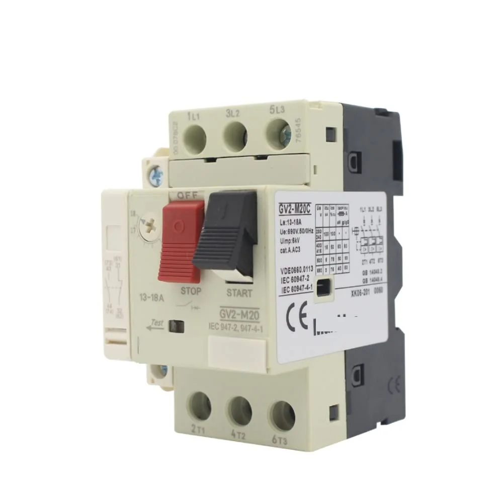 قطع کننده مدار ShoFbi مدل GV2-M20C با جریان 13-18 آمپر، 3 پل، ولتاژ UE690V و فرکانس 50/60 هرتز، محافظ استارتر الکترونیکی، قطع کننده مدار محافظت از نشتی زمین قطع کننده مدار ShoFbi مدل GV2-M20C با جریان 13-18 آمپر، 3 پل، ولتاژ UE690V و فرکانس 50/60 هرتز، محافظ استارتر الکترونیکی، قطع کننده مدار محافظت از نشتی زمین