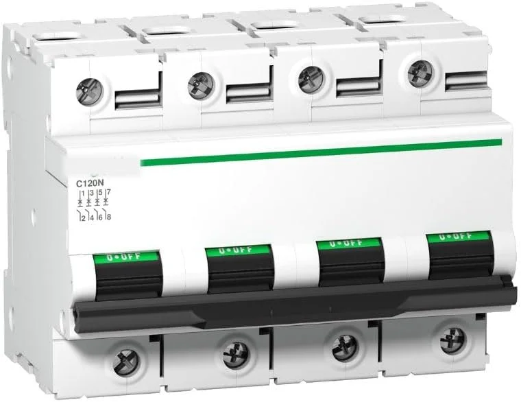 کلید مینیاتوری اشنایدر الکتریک A9N18372 C120N - 4 پل - 80 آمپر - منحنی C