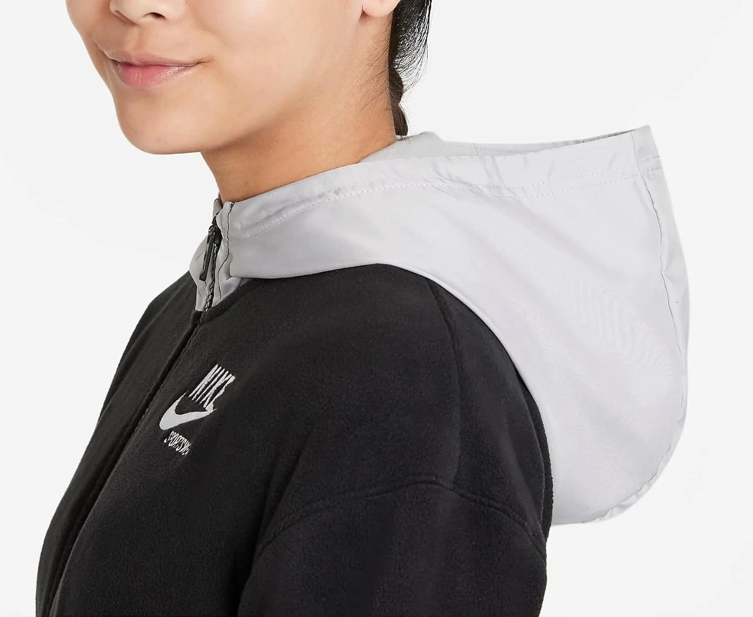 ژاکت ورزشی دخترانه بزرگ نایک مدل Sportswear Heritage (B(DJ5745-010)/W, Small)