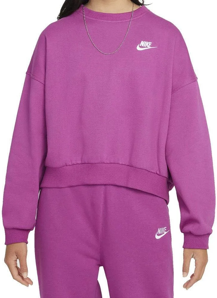 سویشرت دخترانه نایک Sportswear Club Fleece با یقه گرد و مدل جعبهای (دخترانه) سویشرت دخترانه نایک Sportswear Club Fleece با یقه گرد و مدل جعبهای (دخترانه)