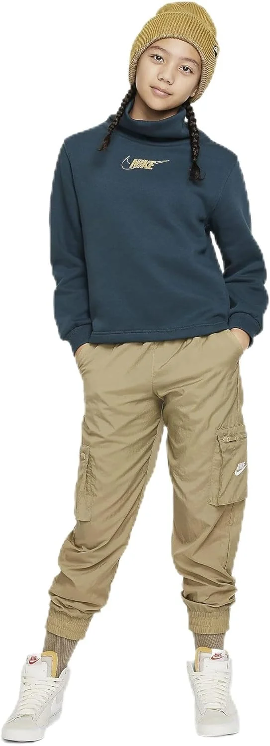 تاپ آستین بلند دخترانه نایکی Sportswear Club Fleece با یقه قیفی