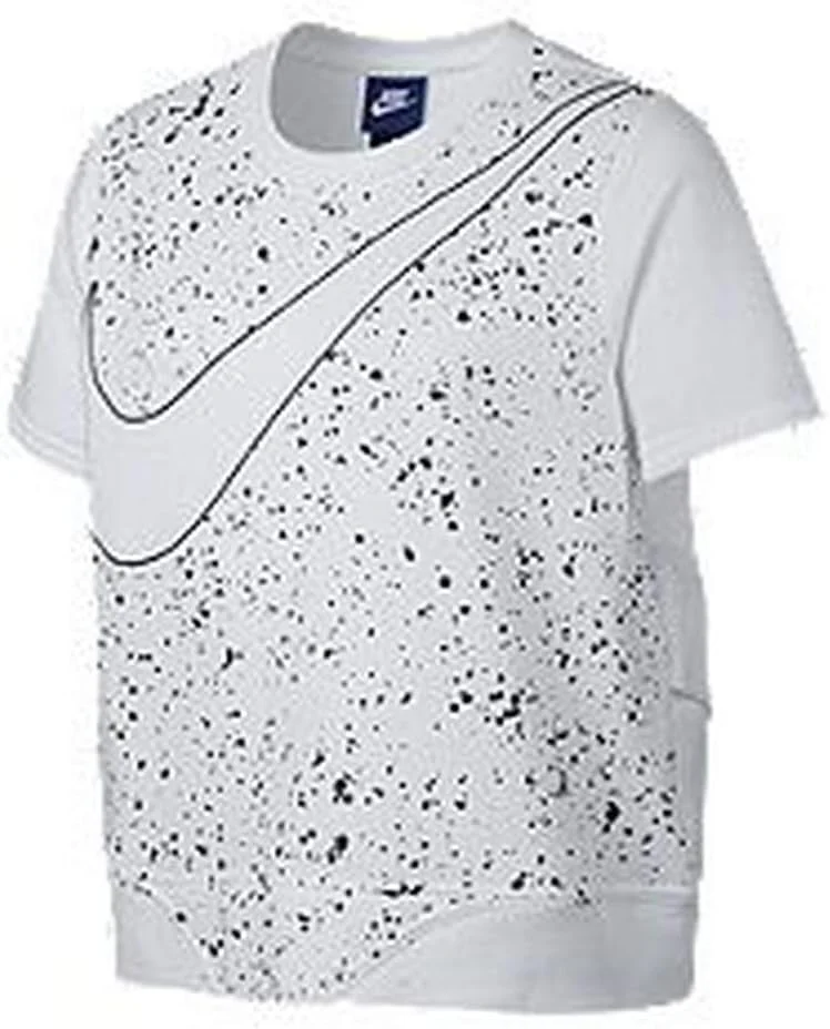 سویشرت دخترانه نایک مدل Sportswear GFX یقه گرد سفید مشکی کد 890544-100