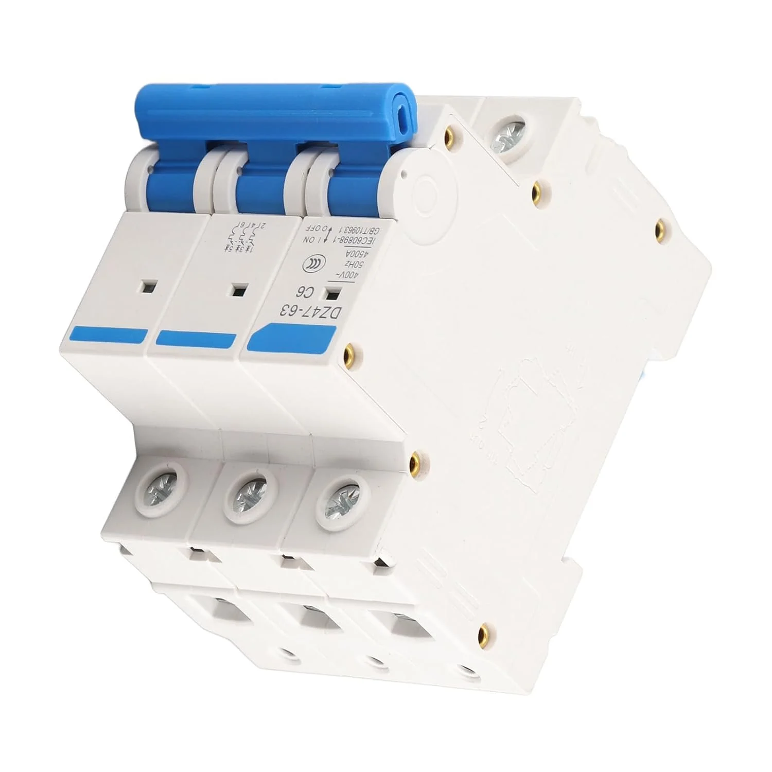 کلید مینیاتوری Haofy AC 400V 6/10/16/20A 3 پل، قطع کننده ایمنی DZ47-63 برای مدار و تجهیزات DC، سیستم تولید برق خورشیدی کوچک (6A) کلید مینیاتوری Haofy AC 400V 6/10/16/20A 3 پل، قطع کننده ایمنی DZ47-63 برای مدار و تجهیزات DC، سیستم تولید برق خورشیدی کوچک (6A)