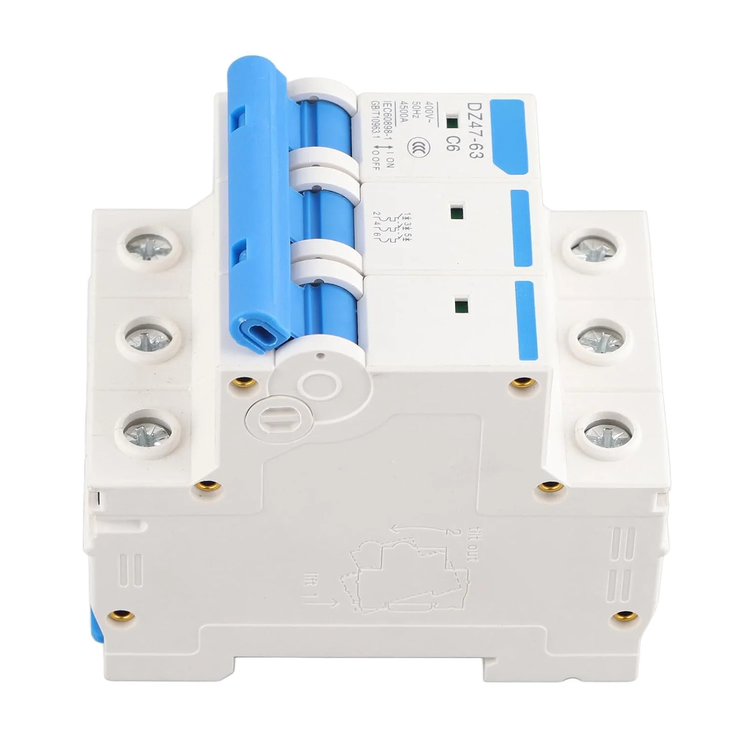 کلید مینیاتوری Haofy AC 400V 6/10/16/20A 3 پل، قطع کننده ایمنی DZ47-63 برای مدار و تجهیزات DC، سیستم تولید برق خورشیدی کوچک (6A) کلید مینیاتوری Haofy AC 400V 6/10/16/20A 3 پل، قطع کننده ایمنی DZ47-63 برای مدار و تجهیزات DC، سیستم تولید برق خورشیدی کوچک (6A)