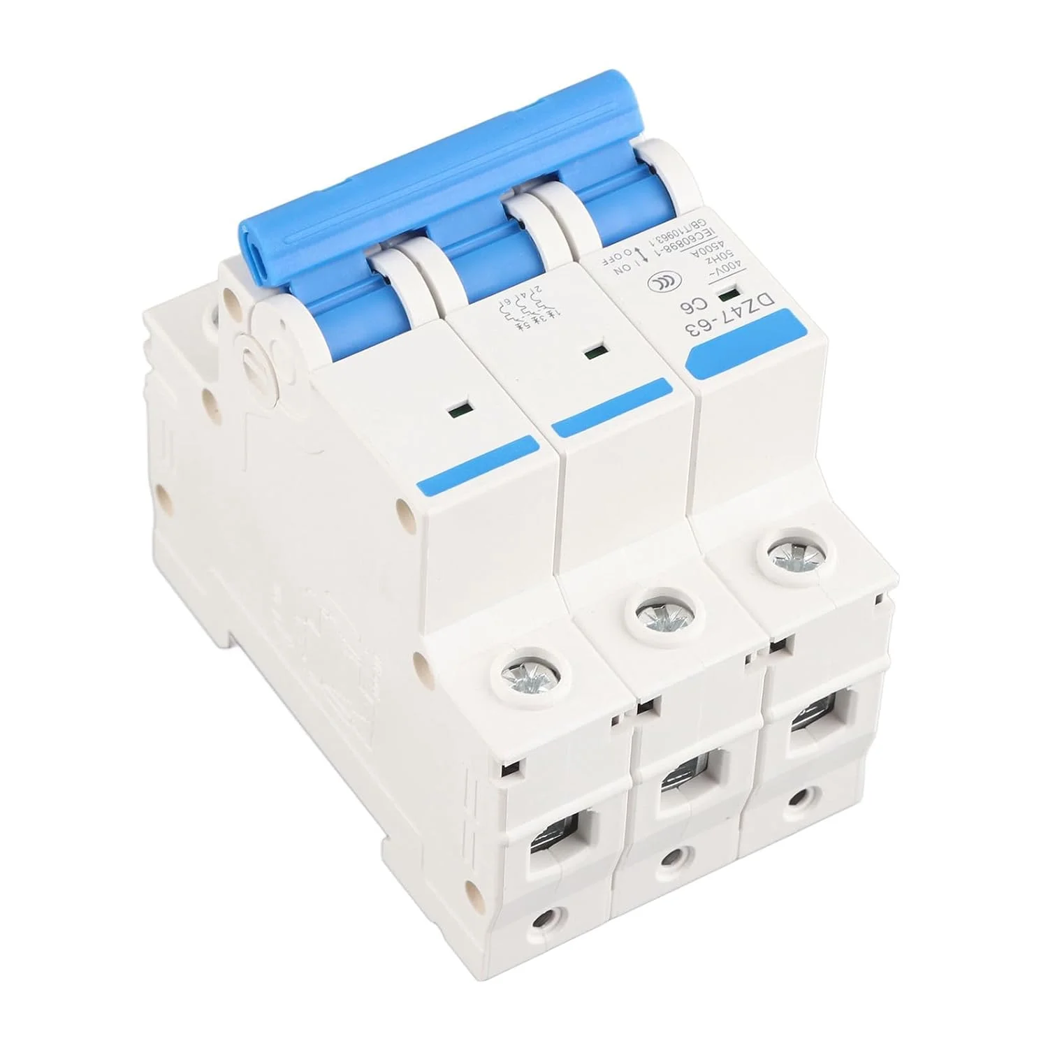 کلید مینیاتوری Haofy AC 400V 6/10/16/20A 3 پل، قطع کننده ایمنی DZ47-63 برای مدار و تجهیزات DC، سیستم تولید برق خورشیدی کوچک (6A) کلید مینیاتوری Haofy AC 400V 6/10/16/20A 3 پل، قطع کننده ایمنی DZ47-63 برای مدار و تجهیزات DC، سیستم تولید برق خورشیدی کوچک (6A)