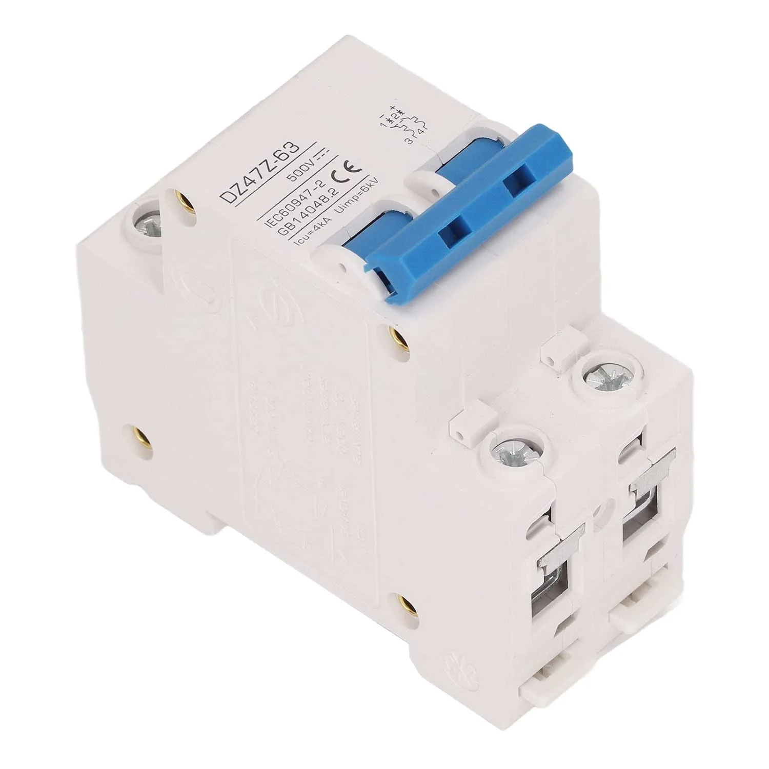 مینی کلید مدار DC دو پل 4kA Icu 6kV Uimp با قطع سریع سیستم PV خورشیدی، کلید مدار کوچک DC500V (20A) مینی کلید مدار DC دو پل 4kA Icu 6kV Uimp با قطع سریع سیستم PV خورشیدی، کلید مدار کوچک DC500V (20A)