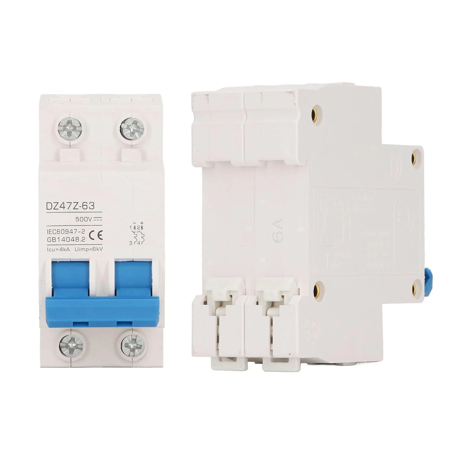 مینی کلید مدار DC دو پل 4kA Icu 6kV Uimp با قطع سریع سیستم PV خورشیدی، کلید مدار کوچک DC500V (20A) مینی کلید مدار DC دو پل 4kA Icu 6kV Uimp با قطع سریع سیستم PV خورشیدی، کلید مدار کوچک DC500V (20A)