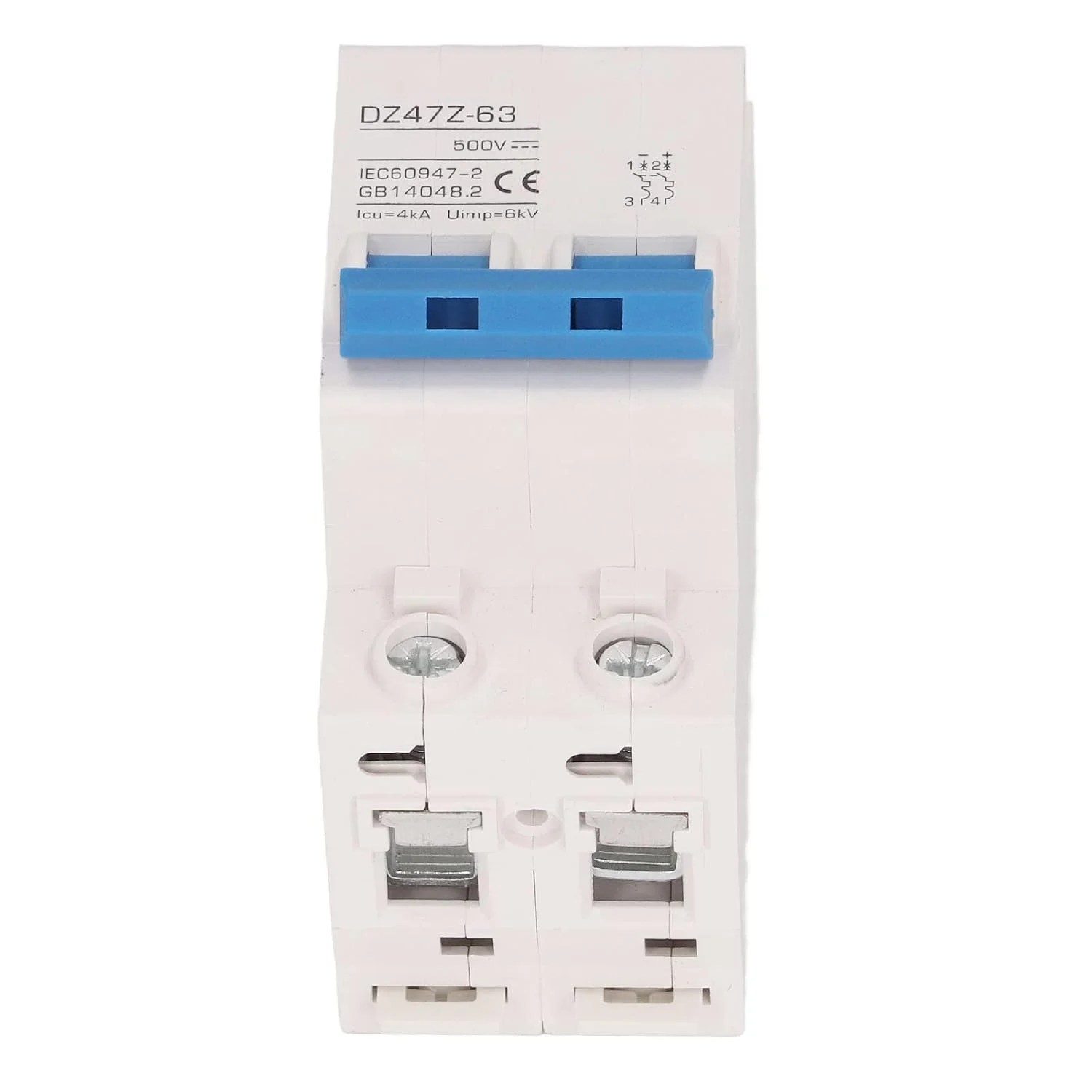 مینی کلید مدار DC دو پل 4kA Icu 6kV Uimp با قطع سریع سیستم PV خورشیدی، کلید مدار کوچک DC500V (20A) مینی کلید مدار DC دو پل 4kA Icu 6kV Uimp با قطع سریع سیستم PV خورشیدی، کلید مدار کوچک DC500V (20A)