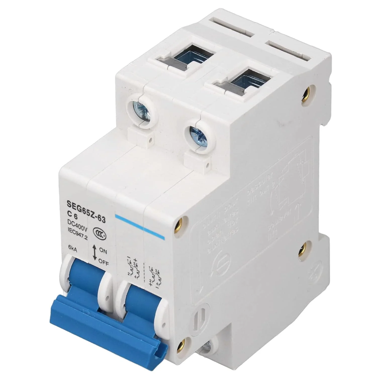 کلید مینیاتوری DC دوماری 2 پل 6KA 400V برای سیستم های خورشیدی PV کلید مینیاتوری DC دوماری 2 پل 6KA 400V برای سیستم های خورشیدی PV