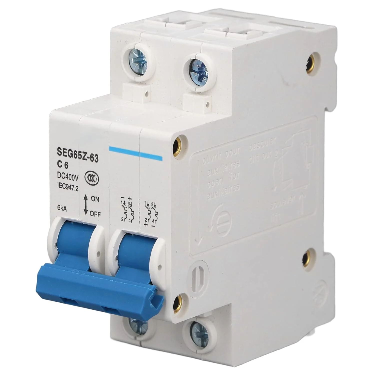 کلید مینیاتوری DC دوماری 2 پل 6KA 400V برای سیستم های خورشیدی PV کلید مینیاتوری DC دوماری 2 پل 6KA 400V برای سیستم های خورشیدی PV