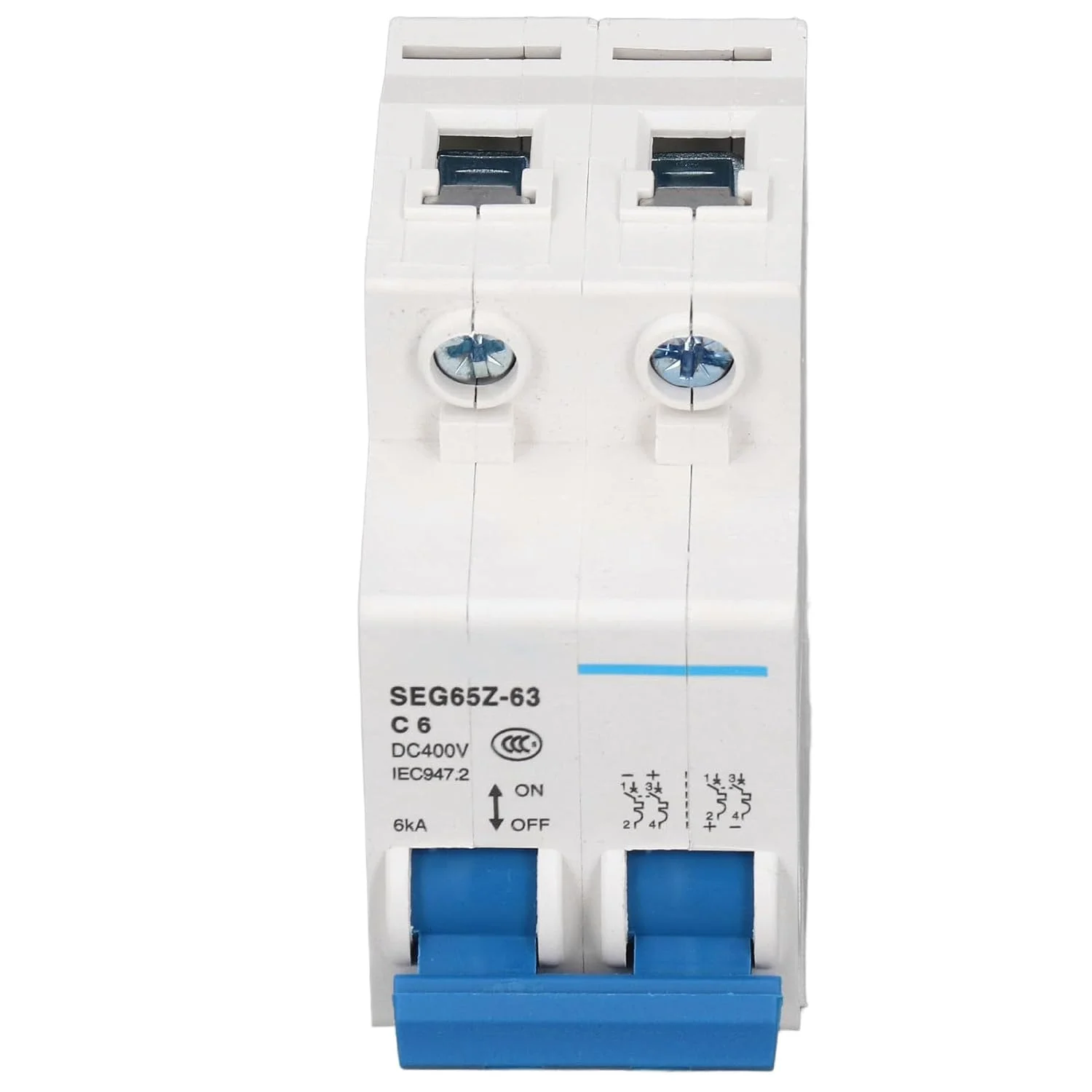 کلید مینیاتوری DC دوماری 2 پل 6KA 400V برای سیستم های خورشیدی PV کلید مینیاتوری DC دوماری 2 پل 6KA 400V برای سیستم های خورشیدی PV