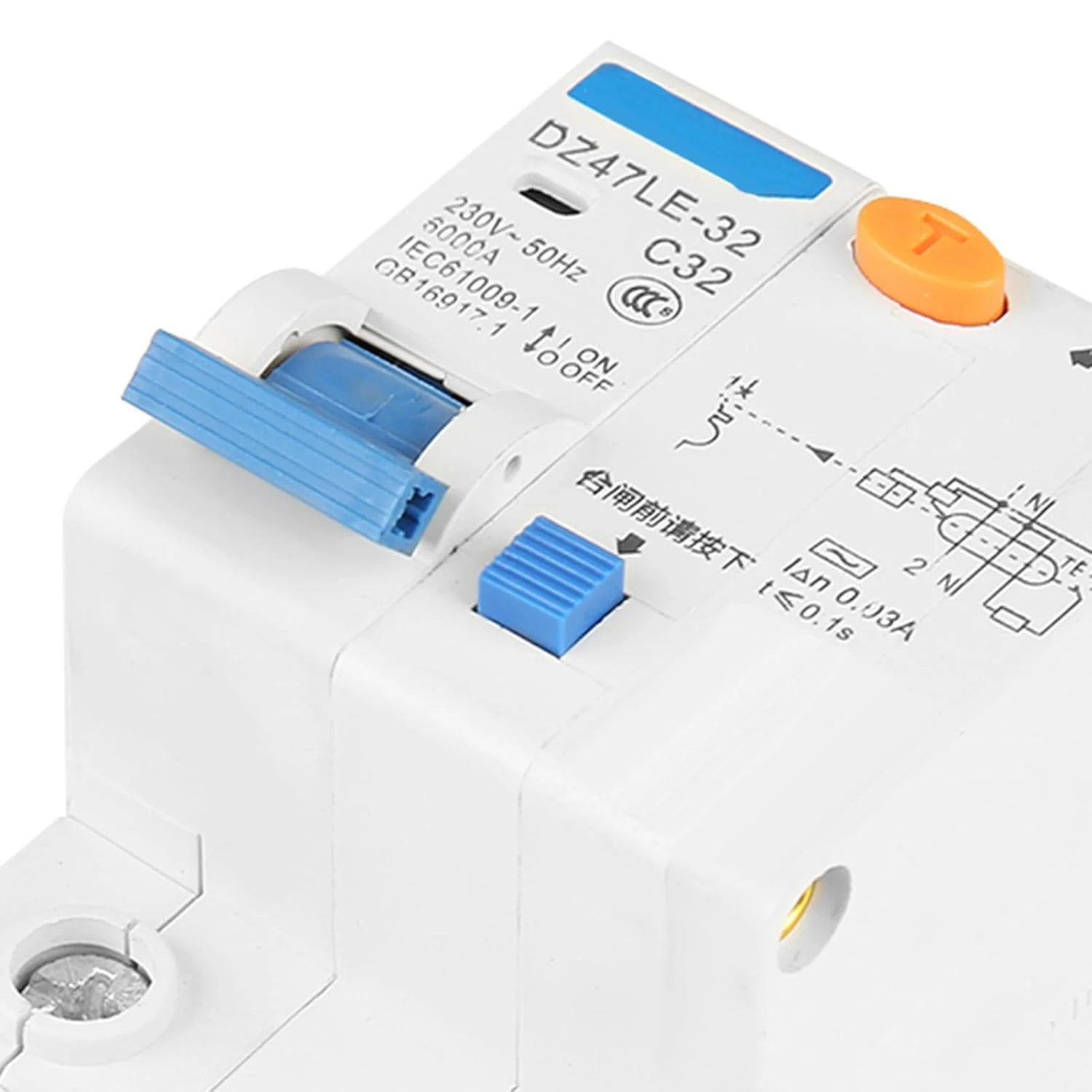 کلید مینیاتوری، DZ47LE-32 1P+N C32 RCCB کلید مدار جریان 30mA 230V، #099 کلید مینیاتوری، DZ47LE-32 1P+N C32 RCCB کلید مدار جریان 30mA 230V، #099