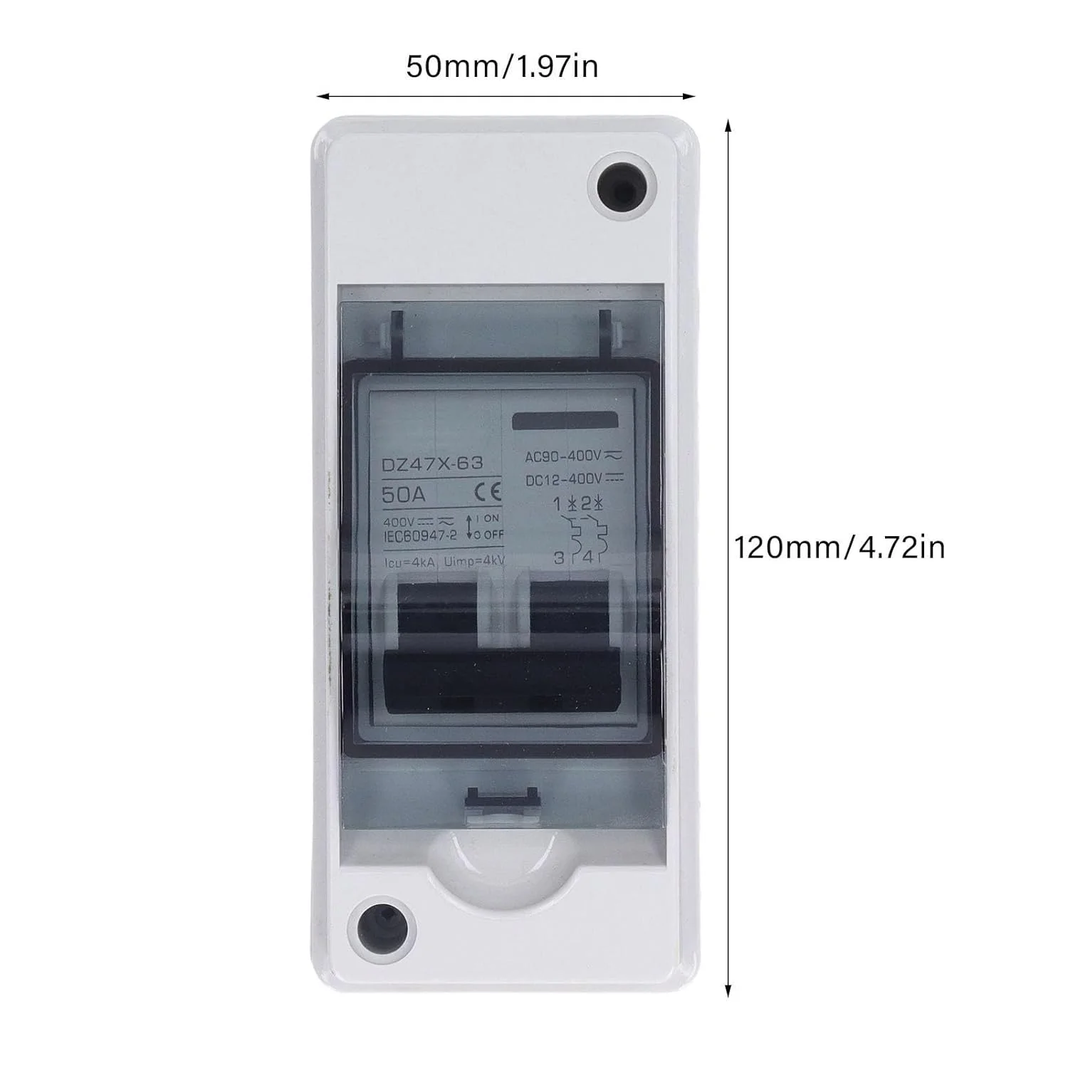 سنسور مجاورت القایی Eujgoov، مینیاتوری 50A قطع کننده مدار DZ47X 63 AC90-400V&DC12-400V، آلیاژ مس، چراغ نشانگر LED، جریان نامی بالا، نصب آسان برای سیستم PV سنسور مجاورت القایی Eujgoov، مینیاتوری 50A قطع کننده مدار DZ47X 63 AC90-400V&DC12-400V، آلیاژ مس، چراغ نشانگر LED، جریان نامی بالا، نصب آسان برای سیستم PV