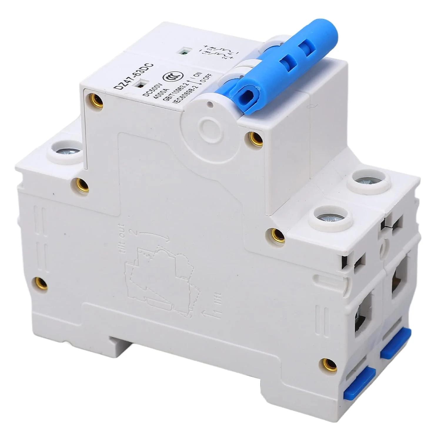 قطع کننده مدار DC مارهاینچوس، کلید نشتی مینیاتوری 2P DC 500V برای پنل های سیستم PV خورشیدی، شبکه 6A، جعبه های برق (25A)