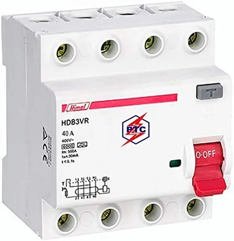 کلید محافظ جان 100 آمپر 4 پل 300 میلی آمپر هیمل (ELCB/RCCB) مدل HDB3VR4100TC