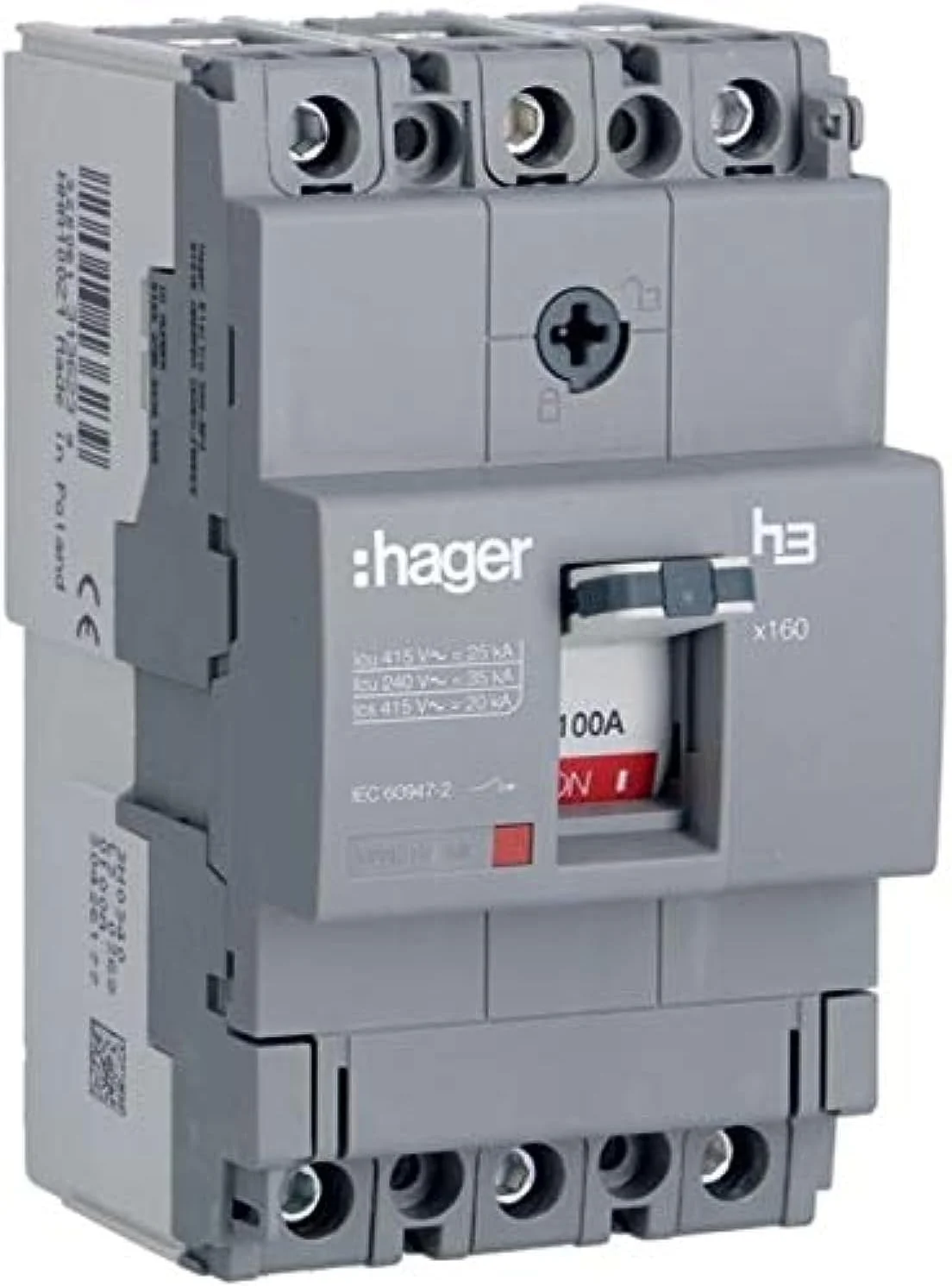 کلید اتوماتیک 100 آمپر سه پل هاگر (MCCB) 25KA مدل HHA100Z (x160-H3)