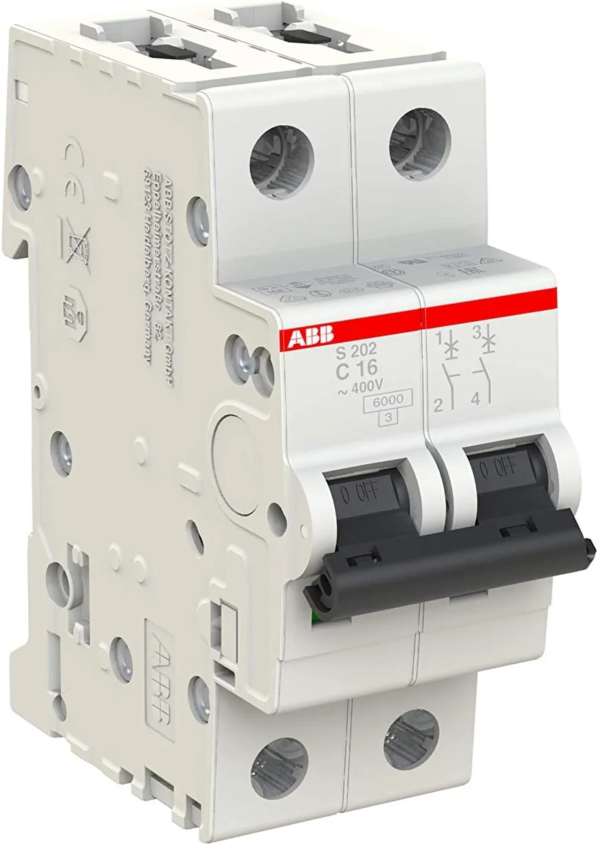 فیوز مینیاتوری دو پل 16 آمپر ABB مدل S202-C16 2CDS252001R0164 با قدرت قطع 6KA تیپ C فیوز مینیاتوری دو پل 16 آمپر ABB مدل S202-C16 2CDS252001R0164 با قدرت قطع 6KA تیپ C