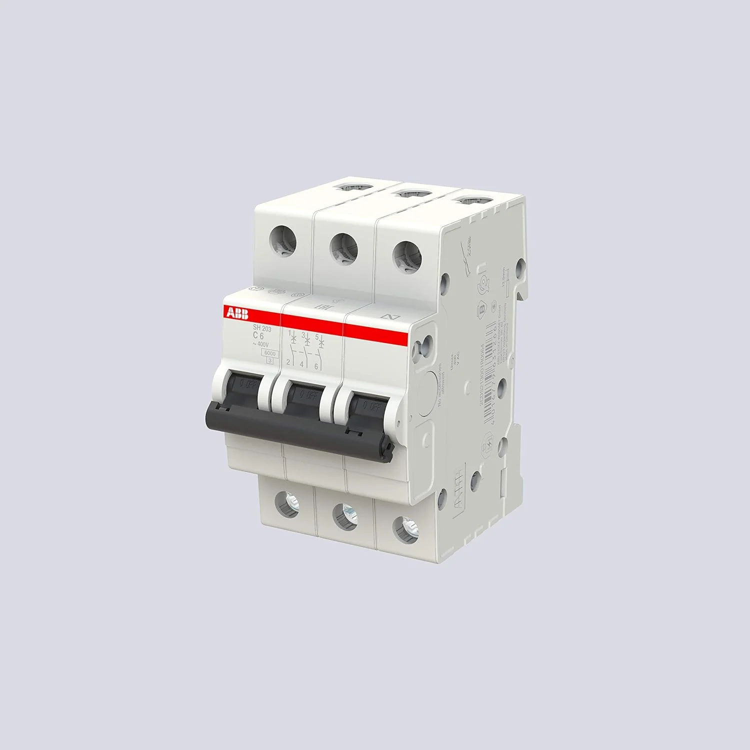 فیوز مینیاتوری ABB SH203-C6، 3 پل، 6 آمپر (ABB2CDS213001R0064)