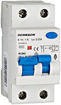 کلید ترکیبی محافظ جان و مینیاتوری (RCBO)، B16A، 30mA، نوع A، VDE