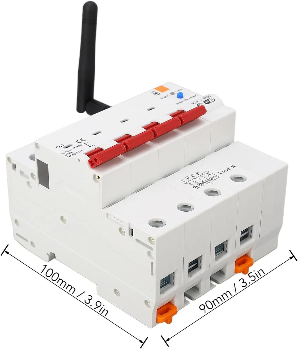 قطع کننده مدار WiFi BROLEO، کلید هوایی محافظت از نشت 4P برای کارخانجات خانگی، قطع کننده مدار مینیاتوری کنترل از راه دور APP با نظارت 24 ساعته بر برق، عملکرد زمان بندی