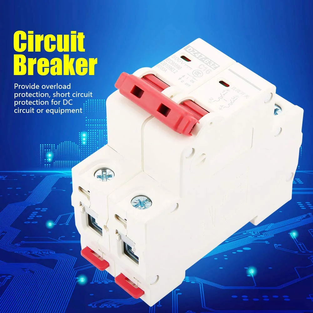 کلید مینیاتوری 2 پل DC 500V 16A Eacam، کلید ایمنی با محافظت در برابر اضافه بار، محافظت در برابر اتصال کوتاه، ظرفیت شکست بالا، پاسخ سریع، برای مدار یا تجهیزات DC کلید مینیاتوری 2 پل DC 500V 16A Eacam، کلید ایمنی با محافظت در برابر اضافه بار، محافظت در برابر اتصال کوتاه، ظرفیت شکست بالا، پاسخ سریع، برای مدار یا تجهیزات DC