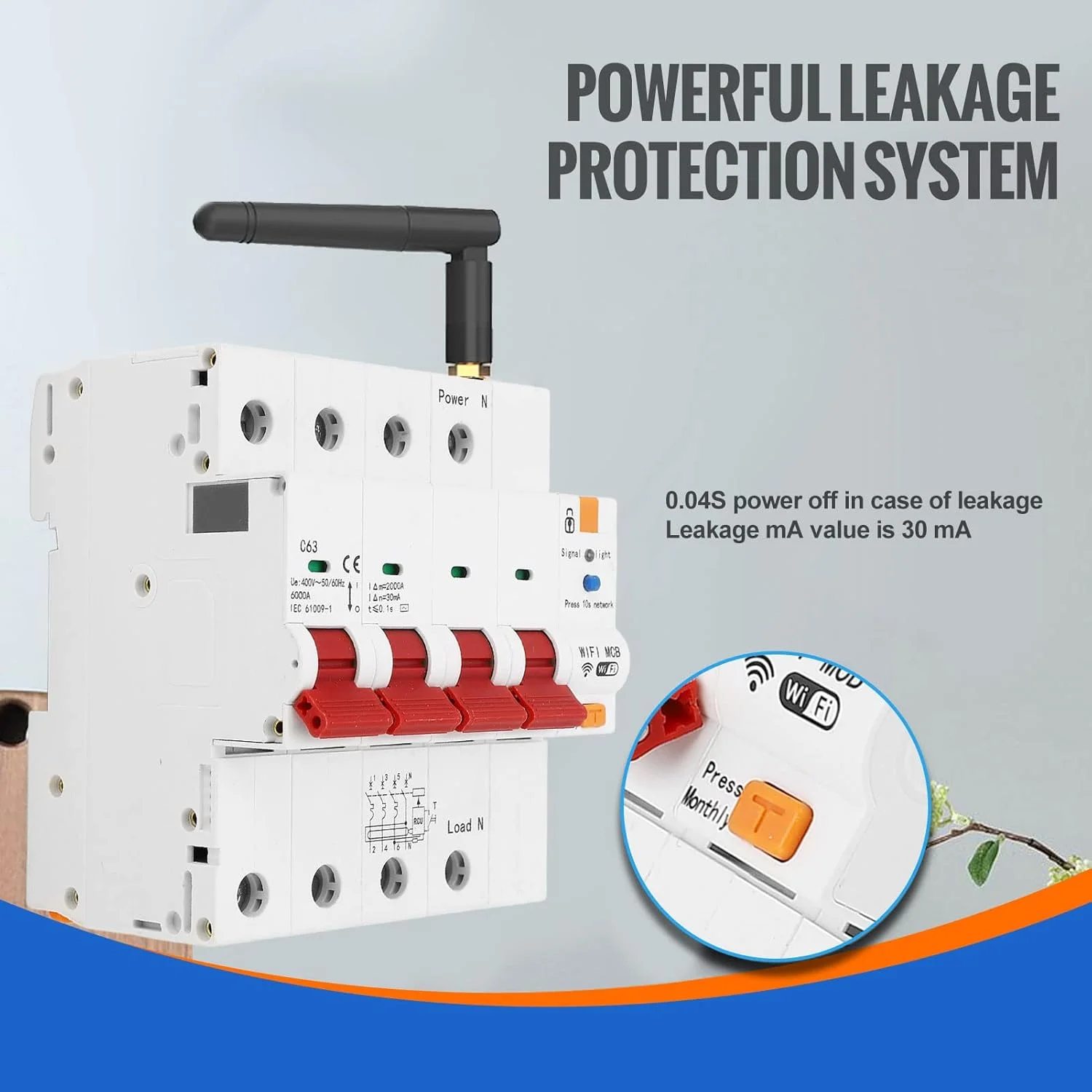 کلید مدار شکن هوشمند WiFi GUPE، AC 400V 63A 4P کنترل از راه دور برنامه تلفن همراه کلید مدار شکن ریلی Din IP20 کلید مدار شکن مینیاتوری با قفل برای کارخانه ها و منازل کلید مدار شکن هوشمند WiFi GUPE، AC 400V 63A 4P کنترل از راه دور برنامه تلفن همراه کلید مدار شکن ریلی Din IP20 کلید مدار شکن مینیاتوری با قفل برای کارخانه ها و منازل