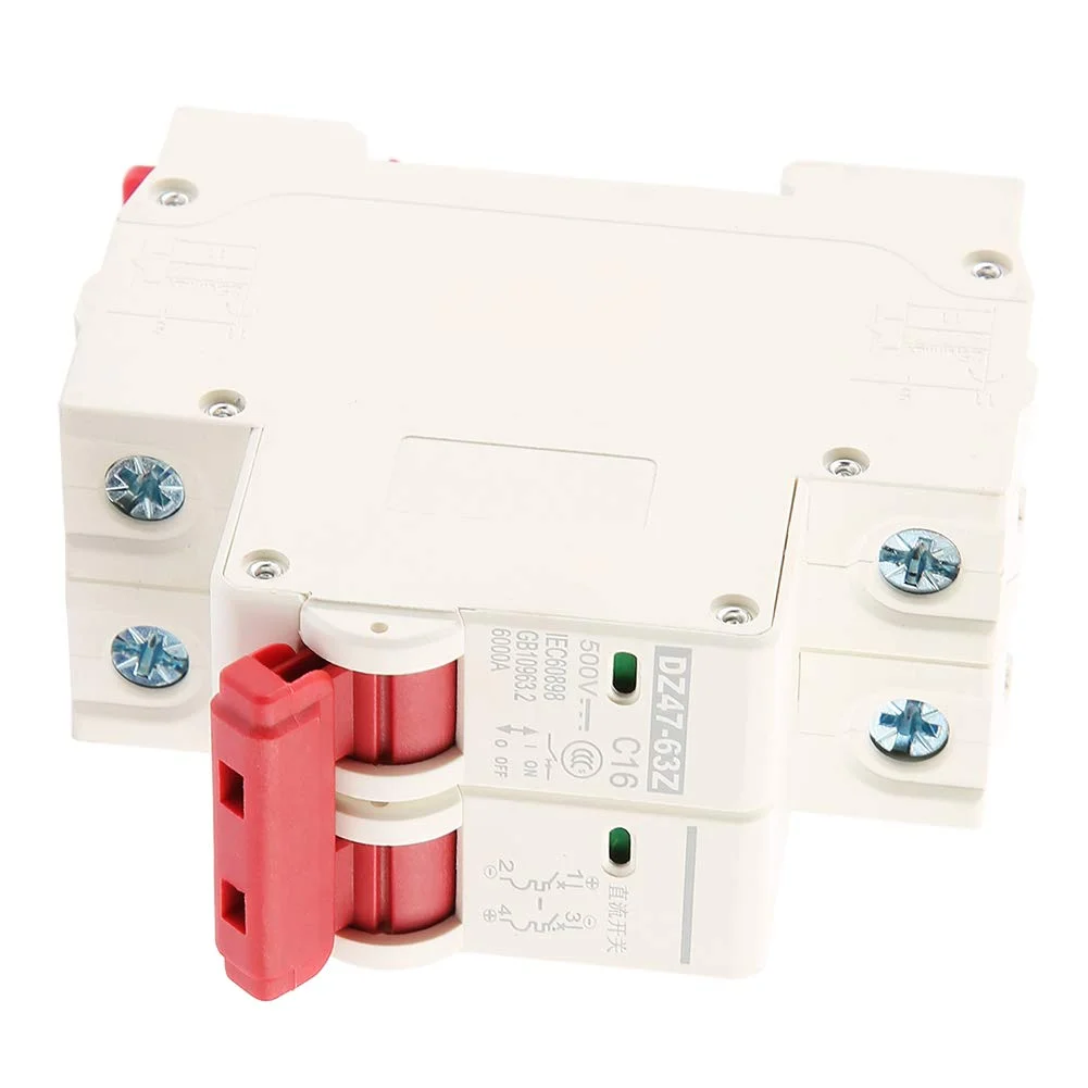 کلید مینیاتوری 2 پل DC 500V 16A Eacam، کلید ایمنی با محافظت در برابر اضافه بار، محافظت در برابر اتصال کوتاه، ظرفیت شکست بالا، پاسخ سریع، برای مدار یا تجهیزات DC کلید مینیاتوری 2 پل DC 500V 16A Eacam، کلید ایمنی با محافظت در برابر اضافه بار، محافظت در برابر اتصال کوتاه، ظرفیت شکست بالا، پاسخ سریع، برای مدار یا تجهیزات DC