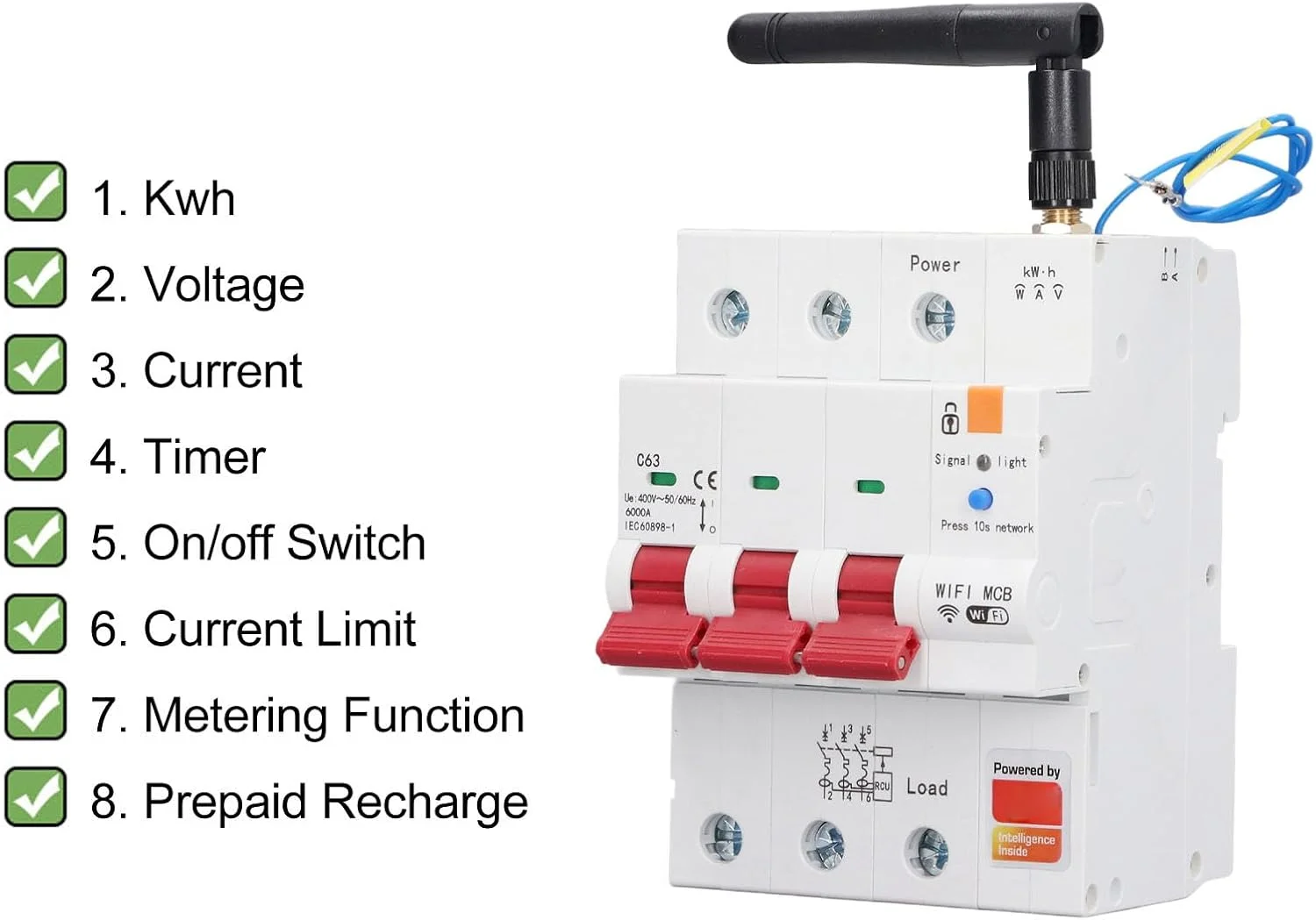 کلید مدار شکن وای فای Fannay، 3 پل AC 400V 63 آمپر کنترل از راه دور تلفن همراه، کلید مدار شکن مینیاتوری هوشمند، کلید قطع کننده هوشمند نشت یابی وای فای برای لوازم خانگی کلید مدار شکن وای فای Fannay، 3 پل AC 400V 63 آمپر کنترل از راه دور تلفن همراه، کلید مدار شکن مینیاتوری هوشمند، کلید قطع کننده هوشمند نشت یابی وای فای برای لوازم خانگی