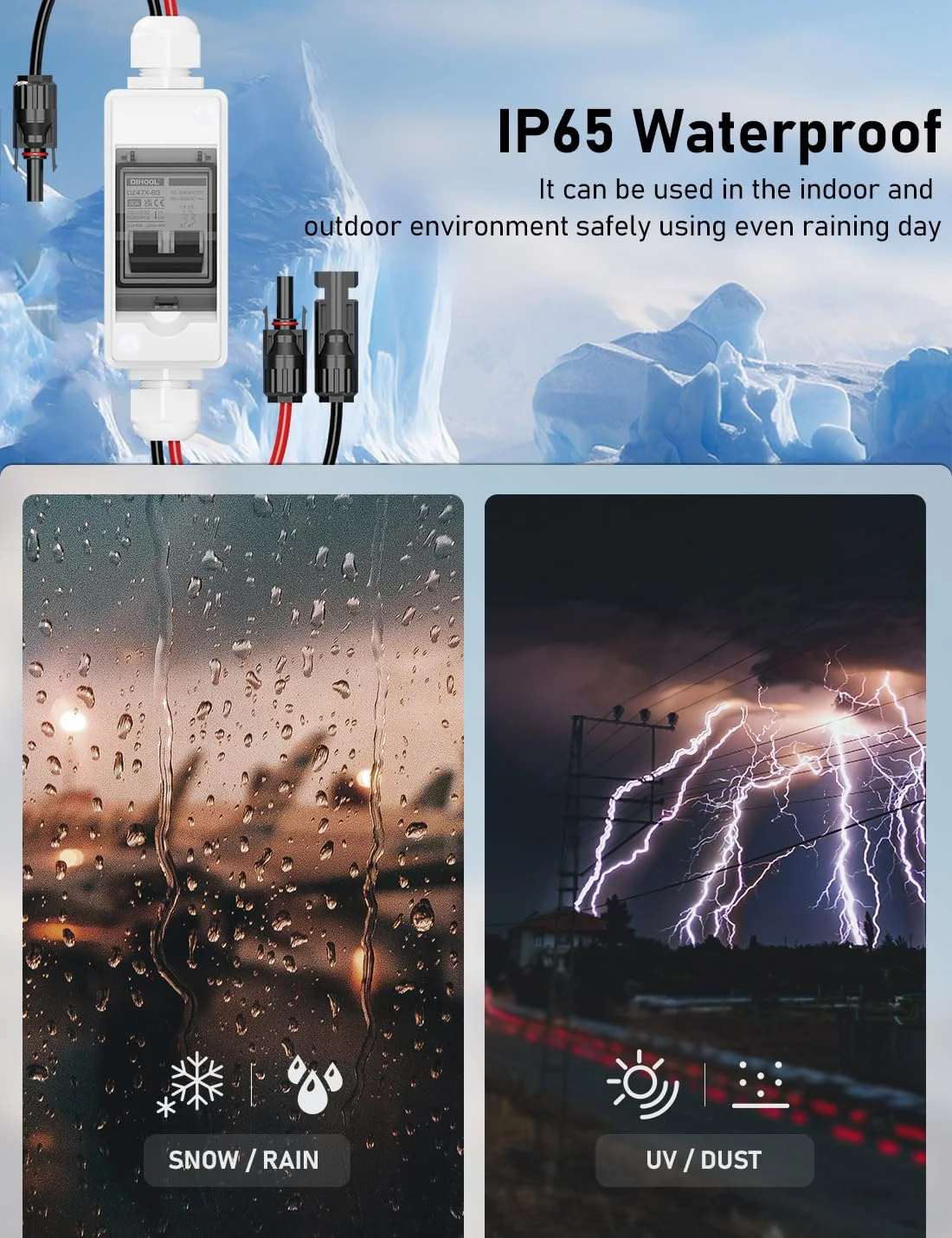 کلید قطع کننده 30 آمپر 12V-400V DC | جعبه توزیع IP65 مینیاتوری مدار شکن برای پنل های خورشیدی | DC AC 110V 240V پلاگین و پخش MCB