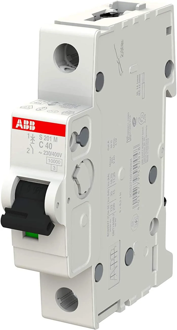 فیوز مینیاتوری ABB 40 آمپر تک پل MCB 10KA TYPE C مدل S201M-C40 کد 2CDS271001R0404