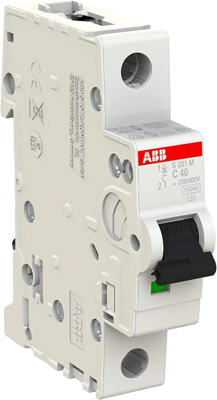 فیوز مینیاتوری ABB 40 آمپر تک پل MCB 10KA TYPE C مدل S201M-C40 کد 2CDS271001R0404